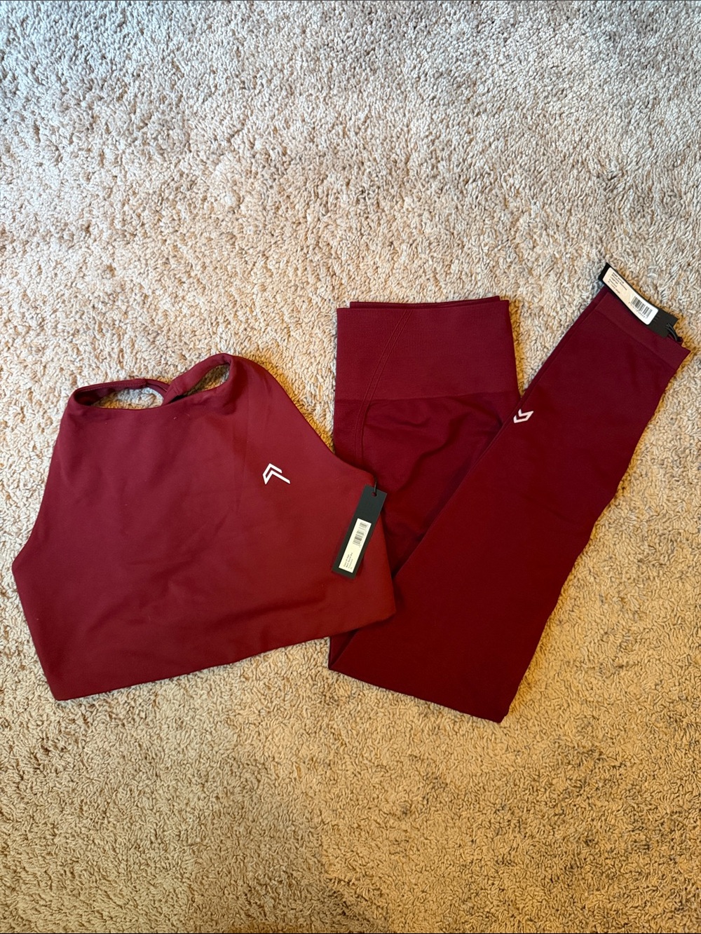 NWT ONER ACTIVE MATCHING SET EasyLift High Neck Bra Effortless Leggings Rosewood